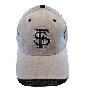 Vintage Florida State Seminoles Strapback Hat Cap Gray FSU NCAA Y2K Preppy